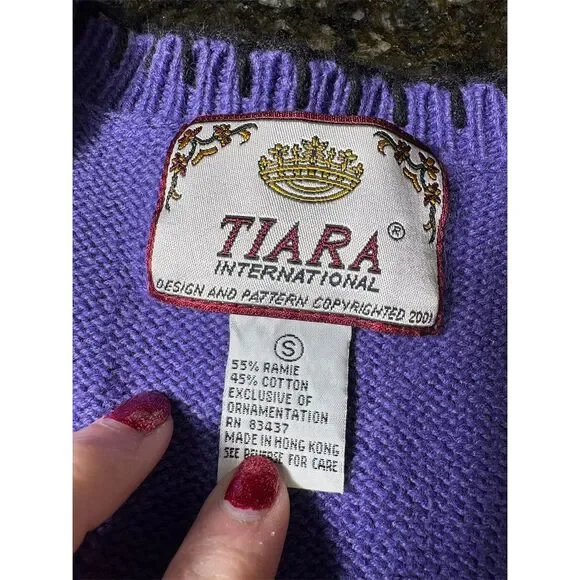 Vintage Tiara International Halloween Sweater Vest Women's S Purple - Picture 7 of 8